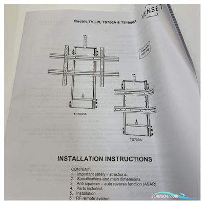 Exalto Venset Electric TV Lift TS700A For 65 KG TV 600 - 1300 mm Bådtilbehør 2025, Holland