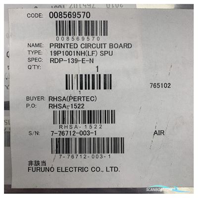 Furuno Printed Circuit Board For Rdp-139 - 008569570 - 19P1001NH(LF) Bådtilbehør 2025, Holland