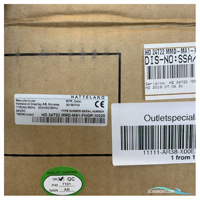 MTU Hatteland 24 inch Glass Bridge Engine Control Monitor - X00E50211827 Bådtilbehør 2025, Holland