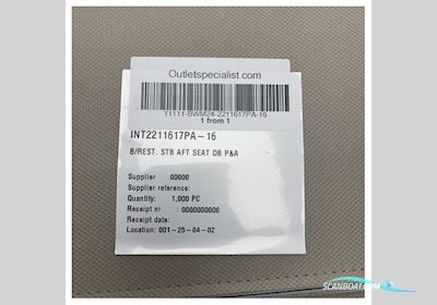 Quicksilver 455 Cabin Backrest Cushion for Starboard Side aft Seat - 2211617PA-16 Bådtilbehør 2025, Holland