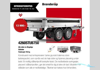 Brenderup 4260 ST, stål, 750 kg - TILBUDSPRIS ! Bådtrailer 2024, Danmark