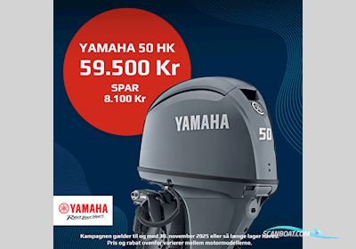 Yamaha F50Letl Båtmotor 2025, med Yamaha F50Hetl motor, Danmark