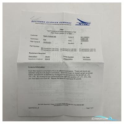 Southern Avionics Sac Sle45200 Pcb Filter Bridge Module Båtsutrustning 2025, Holland