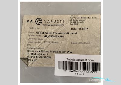 Quicksilver Activ 505 Cabin Enclosure kit Aft Panel - VK_QS505ENAP1 Boatequipment 2025, The Netherlands