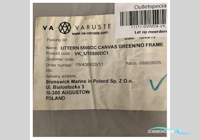 Uttern Green Canvas Boat Cover 5500DC Waterproof UV Resistant With Clear Window Boatequipment 2025, The Netherlands