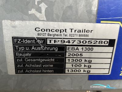 Concept Trailer Enkelasser Geremd Boattrailer 2024, The Netherlands