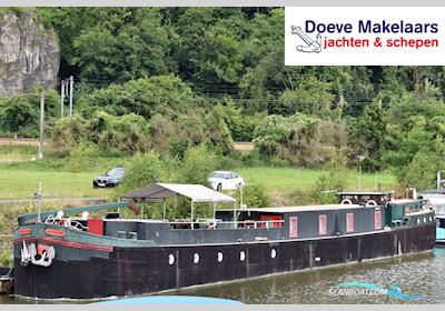 Spits Varend Woonschip 38.95, Met Ubc Huizen aan water 1953, met Mercedes<br />OM 402 motor, The Netherlands