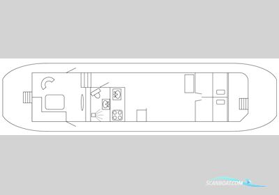 Varend Woonschip 17.16 Huizen aan water 1929, met Daf<br />DS 575 M motor, The Netherlands