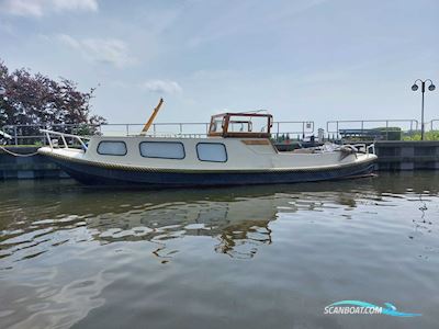 Motor Zalmschouw Vlet, Sloep, Platbodem Motor boat 1974, with Yanmar engine, The Netherlands