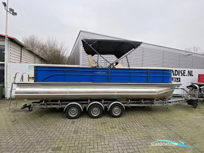 Pontoonboot 25FT 3-Tubes Blue Motor boat 2022, with Mercury engine, The Netherlands