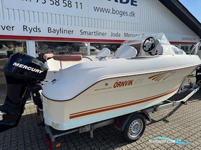 Ørnvik 470 Cruiser med 40 hk Mercury-EFI og 1000 kg Brenderup bådtrailer  Motorbåd 2008, med Mercury motor, Danmark
