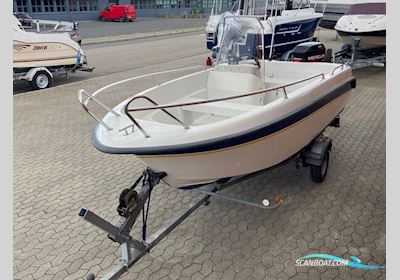 Askeladden 445 Hunter m/Mercury 40 hk 2-takt og Brenderup trailer Motorbåd 2000, med Mercury motor, Danmark