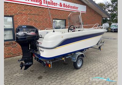 Askeladden 445 Hunter m/Mercury 40 hk 2-takt og Brenderup trailer Motorbåd 2000, med Mercury motor, Danmark