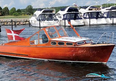 Klassisk Mahogny Motorbåd Med Dieselmotor Motorbåd 1962, med Vetus motor, Danmark