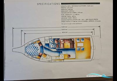 Nidelv 4000 Cabincruiser FB Motorbåd 1989, med Volvo Penta AD41 B motor, Sverige