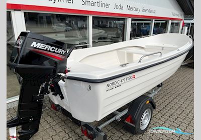 Nordic 470 Fisk med 40 hk Mercury og 500 kg Brenderup trailer - KAMPAGNEPRIS Motorbåd 2024, med Mercury motor, Danmark