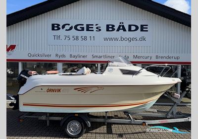Ørnvik 470 Cruiser Med 40 hk Mercury-Efi og 1000 kg Brenderup Bådtrailer Motorbåt 2008, med Mercury motor, Danmark