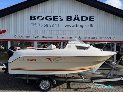 Ørnvik 470 Cruiser Med 40 hk Mercury-Efi og 1000 kg Brenderup Bådtrailer Motorbåt 2008, med Mercury motor, Danmark