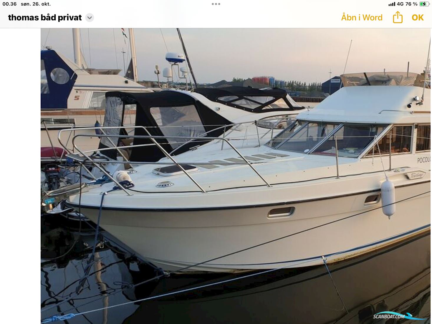 Fairline 31 Corniche på 34 Fod Motorbåt 1984, med Volvo Penta Tamd motor, Danmark