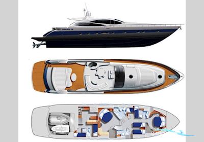 Pershing 76 Motorbåt 2005, med 2 Mtu 16V 2000 M91 + Arneson Drive motor, Italien