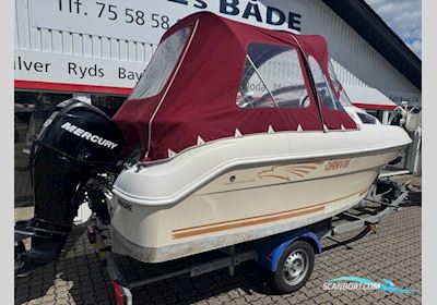 Ørnvik 470 Cruiser med 50 hk Mercury-EFI og 1000 kg Brenderup bådtrailer med el-spil Motorboat 2008, with Mercury engine, Denmark