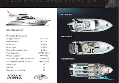 Galeon 440 Fly Motorboat 2007, with Volvo Penta IPS 600 engine, Denmark