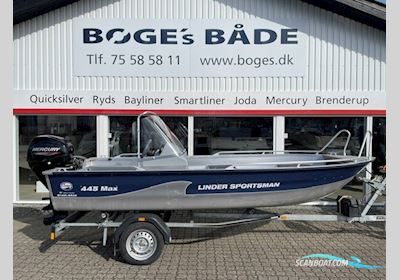 Linder 445 Sportsman Max Med Mercury F25 Elpt Efi Motorboat 2021, with Mercury engine, Denmark