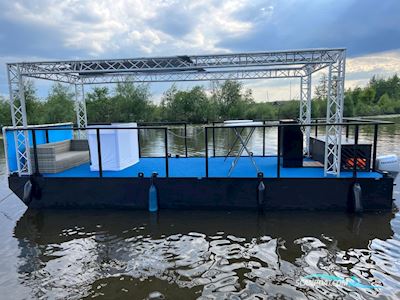 Partyboot Staal Pontoon Motorboat 2024, with Honda engine, The Netherlands