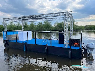 Partyboot Staal Pontoon Motorboat 2024, with Honda engine, The Netherlands