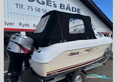 Ørnvik 510 Cruiser Med F75 Mariner 4 Takt 1,6L og 1300 kg Brenderup Bådtrailer Motorboot 2003, mit Mariner Mercury motor, Dänemark