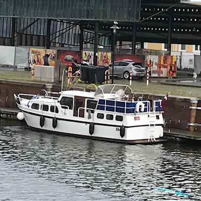 1987 Gruno 1100 Hollands stålbådsklassiker. Velegnet til kanalsejlads eller bobåd Motorboot 1987, mit 2xFord 2725E motor, Dänemark