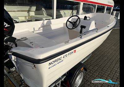 Nordic 470 Fisk Med Styrepult 25 hk Mercury og Brenderup Trailer - Anvisningssalg Motorboot 2021, mit Mercury motor, Dänemark