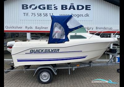 Quicksilver 450 Cabin med 35 hk Johnson PL og 750 kg Brenderup bådtrailer - Anvisningssalg  Motorboot 1996, mit Johnson motor, Dänemark