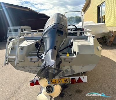 Buster M styrepultbåd med Yamaha 50 HK – Aluminiumsbåd til fiskeri, fritid og vandsport (2005) Motorboten 2005, met Yamaha motor, Denemarken