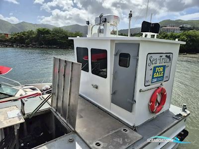 Sea Truck Aluminum Barge Motorboten 1985, met Yamaha motor, Virgin Islands