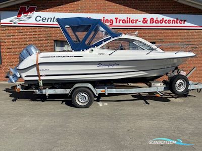 Skibsplast 555 HT m/Honda F100 hk og Brenderup Trailer - Solgt ! Motorboten 2004, met Honda motor, Denemarken