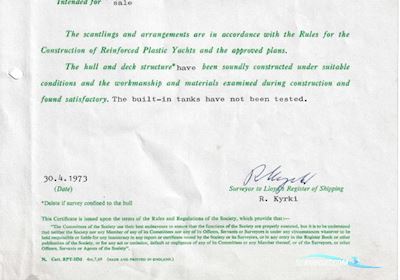 Finclipper 35 Motorseglar 1973, med Perkins motor, Danmark