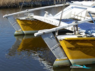 Amateur Wharram Tane Multi hull boat 1970, with Yamaha engine, The Netherlands