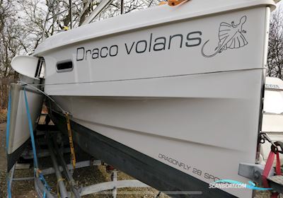 Dragonfly 28 Sport Multihull boten 2014, met Honda motor, Denemarken