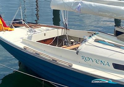 Folkeboot Mit Harbeck Trailer Sailingboat 1978, with Suzuki engine, Germany