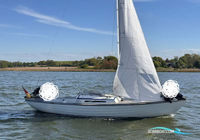 Nordisches Folkeboot Sailingboat 1985, with Merkury 5 PS Sail Pover engine, Germany