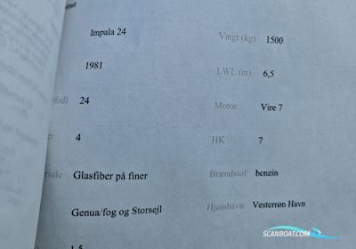 Impala 24 Segelboot 1981, mit Vire 7 motor, Dänemark