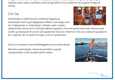 Oe32 Segelboot 1988, mit Bmc 1800 motor, Dänemark