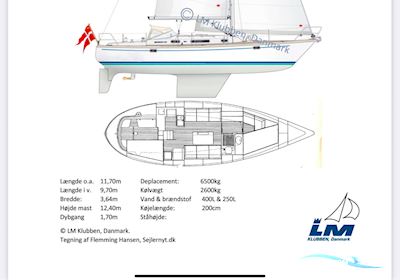 LM Mermaid 380 Sejlbåd 1987, med Volvo D2-40F motor, Danmark