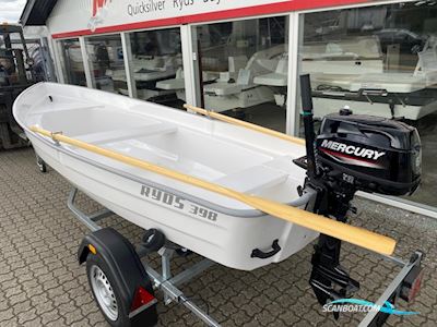 Ryds 398VI jolle med 6 hk Mercury 4 takt og 500 kg Brenderup bådtrailer - DEMO pris Småbåt 2024, Danmark