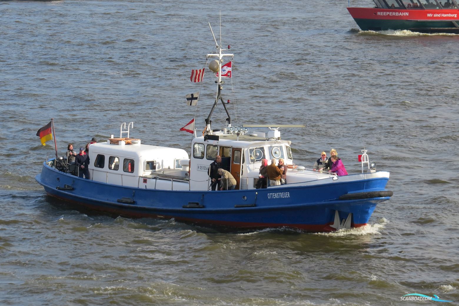 Polizeiboot Ottenstreuer Arbeitsboot 1957, mit Man 12 Zyl. V-Motor motor, Deutschland