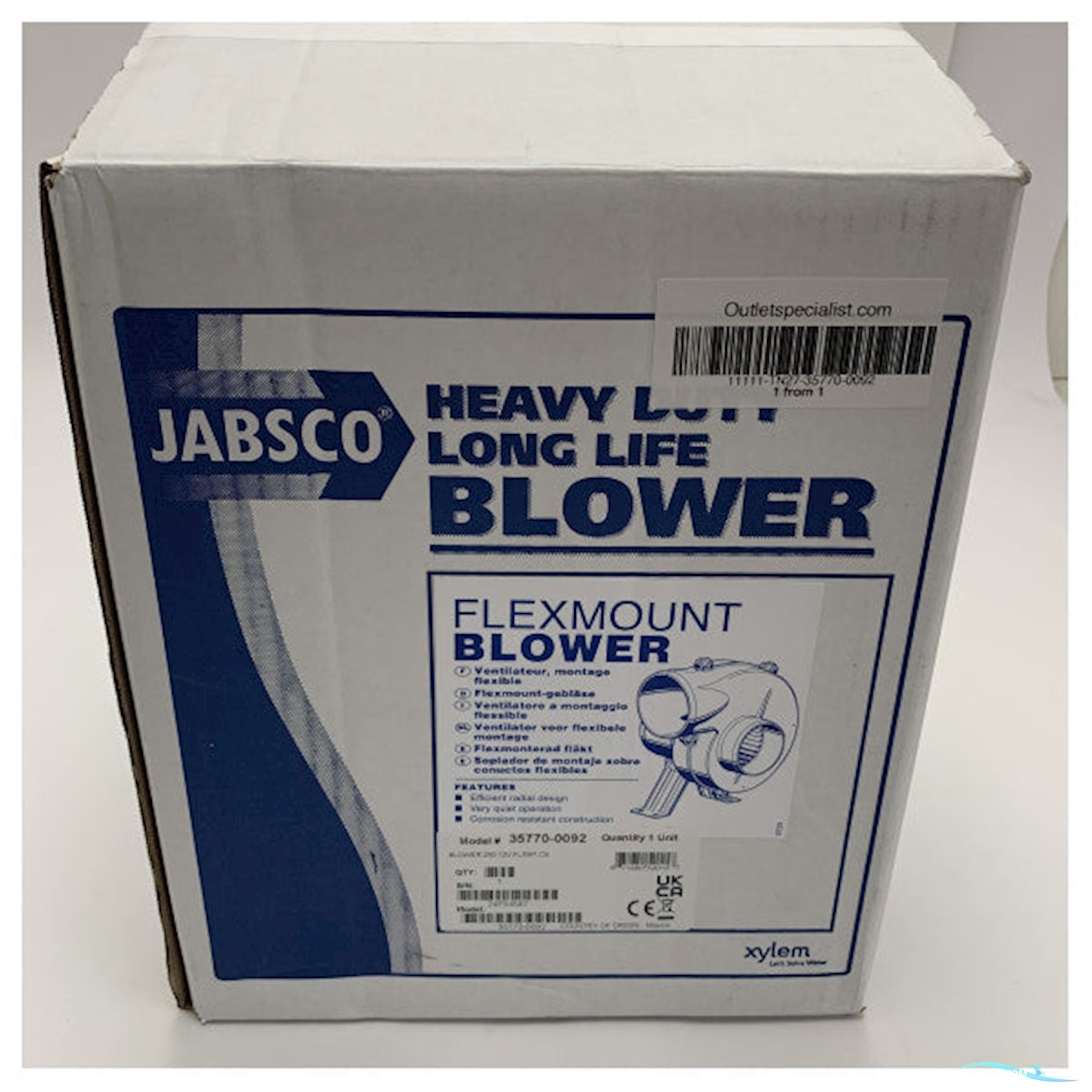 Jabsco 35770-0092 12V High Performance Blower For Flex Mounting 100 mm - 7.1M3/m Bådtilbehør 2025, Holland