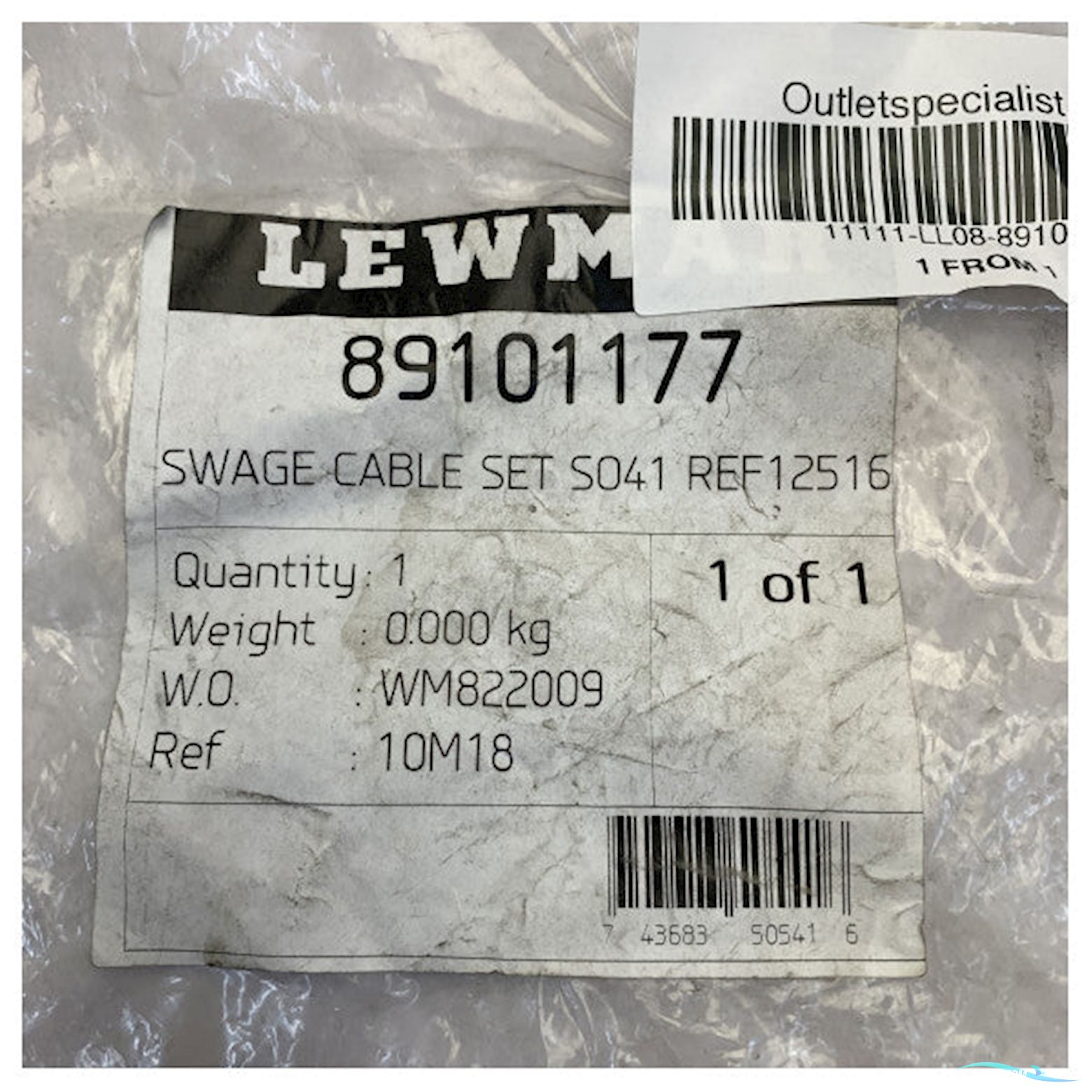 Lewmar 89101177 Swage Cable Set SO41 REF125169
