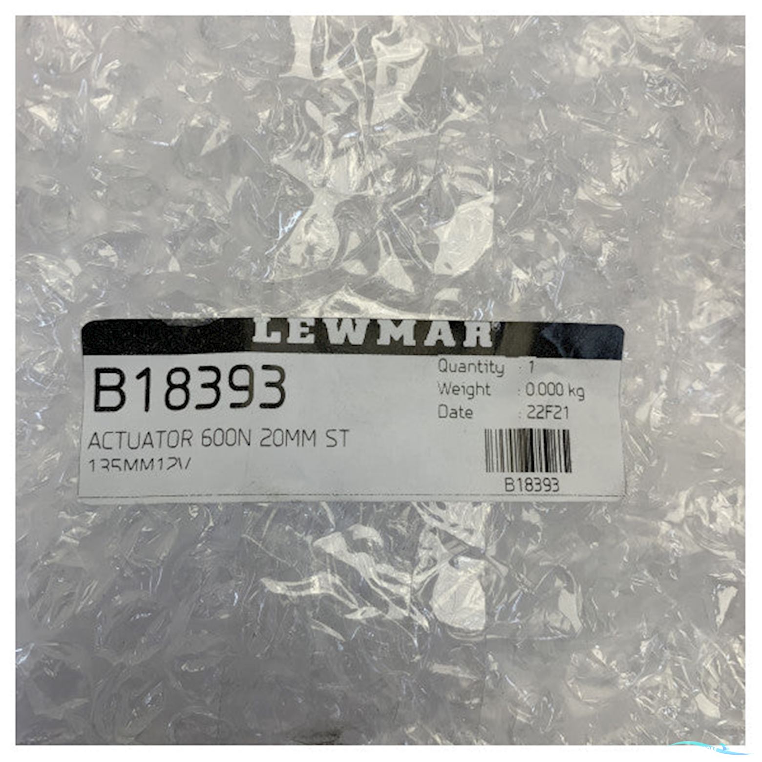 Lewmar B18399 12V Electric Linear Actuator -600N Force 135mm Stroke