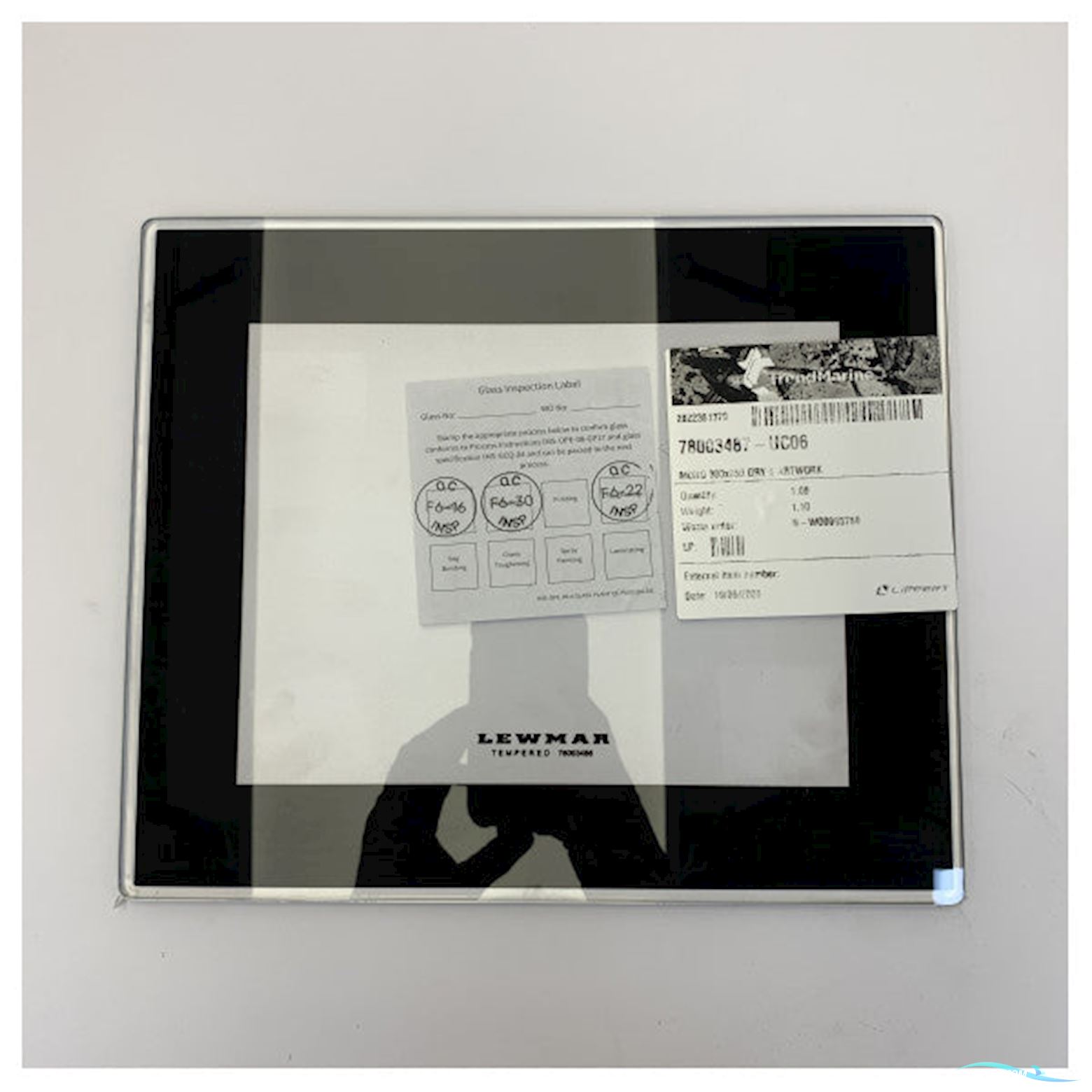 Lewmar DNR Mono Marine Glass Panel 300x250mm Gray Tint - 78003487
